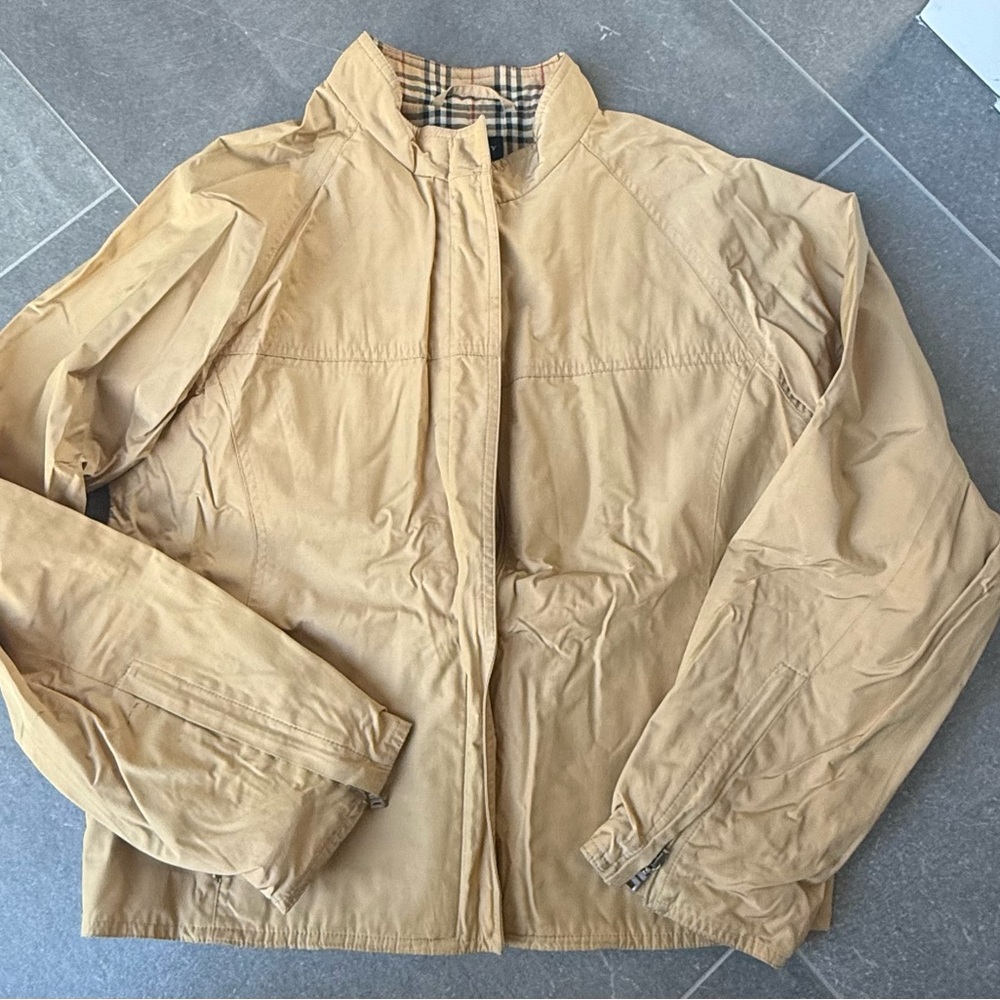 Burberry Tan Utility Jacket Lightweight Zip-Up